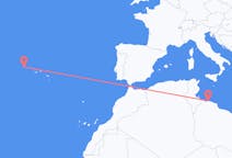 Flyreiser fra Tripoli, Libya til Flores, Portugal