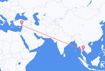 Vluchten van Pattaya, Thailand naar Adana, Turkije