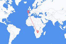 Flyreiser fra Maun, Botswana til La Coruña, Spania