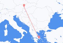 ギリシャのアテネからから、スロバキアのブラチスラバまでのフライト