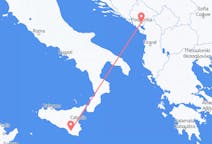 Flyreiser fra Podgorica, Montenegro til Comiso, Italia