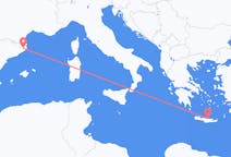 Vluchten van Gerona, Spanje naar Iraklion, Griekenland