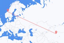 出发地 中国敦煌目的地 挪威特隆赫姆的航班
