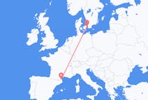 Vluchten van Kopenhagen, Denemarken naar Perpignan, Frankrijk
