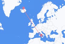 Vluchten van Akureyri, IJsland naar Trapani, Italië
