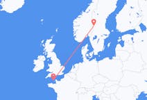 Flyg från Rörbäcksnäs, Sverige till Guernsey, Sverige