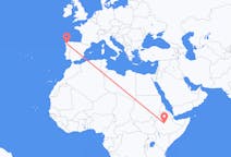 Flights from Addis Ababa to Santiago De Compostela