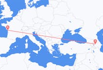 Flyrejser fra Gandja, Aserbajdsjan til La Rochelle, Frankrig