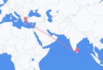 Vluchten van Hambantota, Sri Lanka naar Paros, Griekenland