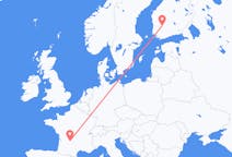 Flyg från Brive-la-Gaillarde, Frankrike till Tammerfors, Finland