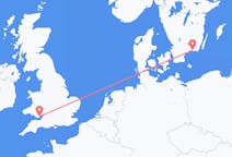 出发地 瑞典从 卡尔斯克鲁纳前往威尔士的加迪夫的航班