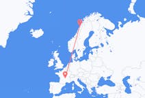 Flyreiser fra Clermont-Ferrand, Frankrike til Bodø, Norge