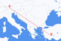 Fly fra Isparta til Innsbruck
