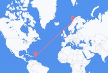 Flyrejser fra Nedre Prinsens Kvarter, Sint Maarten til Bodø, Norge