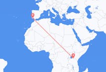 Vluchten van seronera, Tanzania naar Faro, Napoli, Portugal