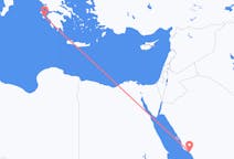Vluchten van Yanbu, Saoedi-Arabië naar Zakynthos-eiland, Griekenland