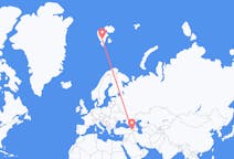 Flyrejser fra Iğdır, Tyrkiet til Svalbard, Svalbard og Jan Mayen