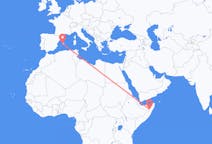 出发地 索马里出发地 加罗目的地 西班牙帕尔马的航班