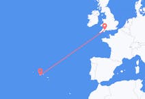 Flights from Pico Island, Portugal to Exeter, the United Kingdom