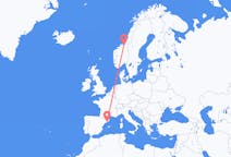 Flights from Barcelona, Spain to Trondheim, Norway