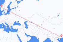 Flyg från Guangzhou, Kina till Sogndal, Norge