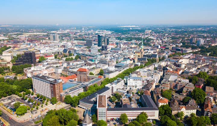Dortmund city centre aerial panoramic view