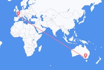 Flyg från Melbourne, Australien till Bergerac, Frankrike