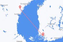 스웨덴 솔레프테오에서 출발해 핀란드 투르쿠로(으)로 가는 항공편