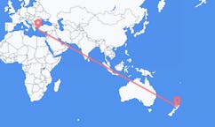 Flyreiser fra Napier, New Zealand til Samos, Hellas