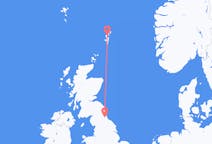 Vluchten van Durham, Engeland naar Shetland-eilanden