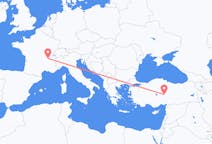 Flyg från Lyon, Frankrike till Kayseri, Turkiet