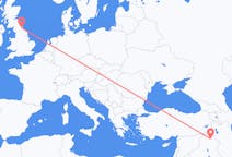 Flights from Erbil, Iraq to Durham, England, the United Kingdom