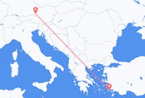 Flights from Kos in Greece to Salzburg in Austria