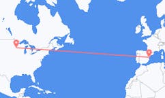 Flyreiser fra Minneapolis, til Castelló de la Plana