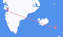 그린란드 카시지안구이트에서 출발해 페로 제도 쇠보구르(Sørvágur)에게(으)로 가는 항공편