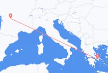 ギリシャのアテネからから、フランスのリモージュまでのフライト