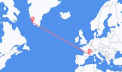 Flyg från Nimes, Frankrike till Paamiut, Grönland