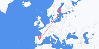 Flyg från Spanien till Åland
