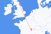 Flyg från Durham, England, England till Lyon, Frankrike