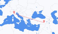 Fly fra Parma til Diyarbakır