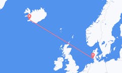 航班从德国韦斯特兰市到雷克雅维克市，冰岛塞尔