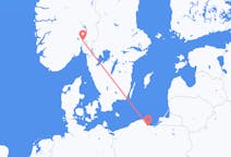 Vluchten van Oslo, Noorwegen naar Gdansk, Polen