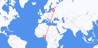 Flyreiser fra São Tomé og Príncipe til Hviterussland