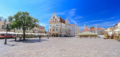 Photo of the beautiful old square in Rzeszow, Poland.