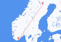 Vols depuis la ville de Kristiansand vers la ville d'Arvidsjaur