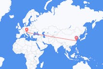 Flyreiser fra Shanghai, Kina til Trieste, Italia
