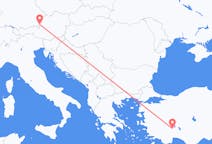 Fly fra Isparta til Salzburg