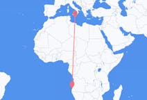 Flyg från Namibe, Angola till Malta (kommun), Malta