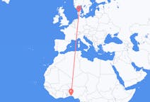 Flyreiser fra Lagos, Nigeria til Karup, Danmark
