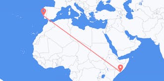 Flyg från Somalia till Portugal